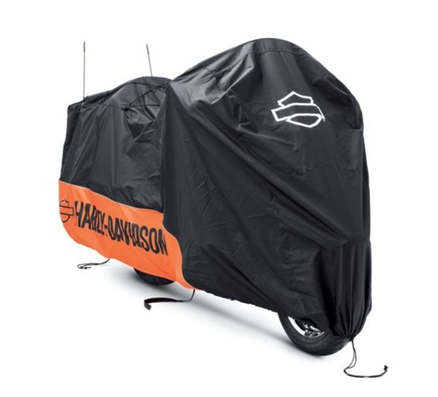 Indoor/Outdoor Motorcycle Cover-Orange/Black with Graphics